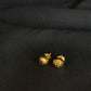 22K Gold Two-Tone Stud Earrings with Textured Detailing - Elegant & Modern
