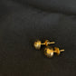 22K Gold Two-Tone Stud Earrings with Textured Detailing - Elegant & Modern