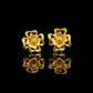 22K Gold Radiant Star-Motif Drop Earrings | Textured Filigree Gold Jewelry