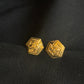 22K Gold Hexagonal Stud Earrings.
