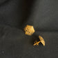 22K Gold Hexagonal Stud Earrings.
