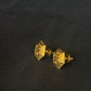 22K Gold Hexagonal Stud Earrings.