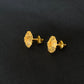 Artisan Filigree: 22K Gold Floral Stud Earrings