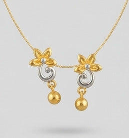 22K Gold Traditional Rati-Work Teardrop Earrings | Granulated Filigree Drops