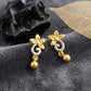 22K Gold Traditional Rati-Work Teardrop Earrings | Granulated Filigree Drops