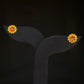 22K Gold Floral Stud Earrings with Vibrant Center Detail.