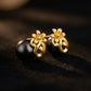 22K Yellow Gold Abstract Flame Drop Earrings | Modern Textured Dangle Jewelry