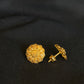 22K Gold Floral Stud Earrings with Textured Petals - Elegant & Traditional