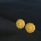 22K Gold Floral Stud Earrings with Textured Petals - Elegant & Traditional