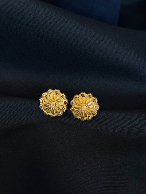 22K Gold Abstract Swirl Drop Earrings | Fluid Motion Textured Gold Jewelry