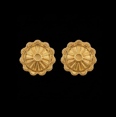 22KT Gold Abstract Swirl Drop Earrings | Fluid Motion Textured Gold Jewelry