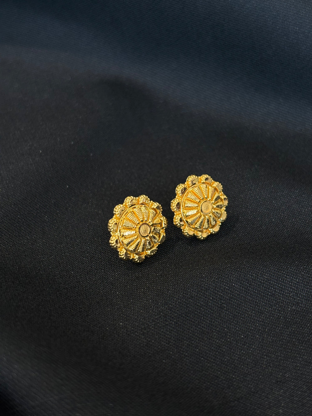 22K Gold Abstract Swirl Drop Earrings | Fluid Motion Textured Gold Jewelry