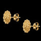 22K Gold Abstract Swirl Drop Earrings | Fluid Motion Textured Gold Jewelry