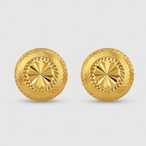 22K Gold Ornate Teardrop Filigree Earrings | Traditional Beaded Gold Drops