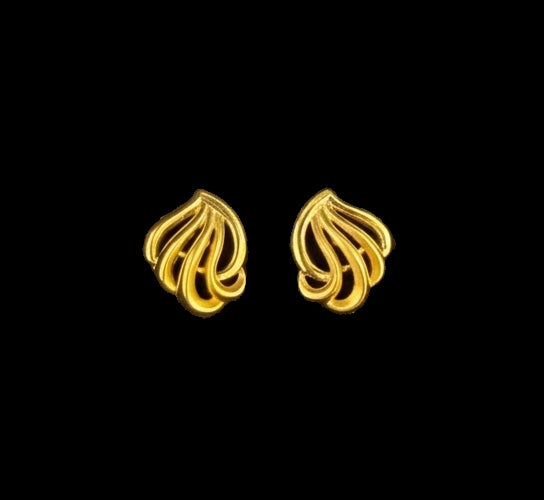 22K Yellow Gold Sunburst Filigree Drop Earrings | Artisan Indian Gold Jewelry