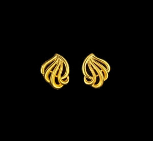 22K Yellow Gold Sunburst Filigree Drop Earrings | Artisan Indian Gold Jewelry
