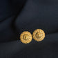 22K Gold Circular/Floral Stud Earrings with Detailed Design