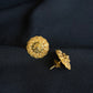 22K Gold Circular/Floral Stud Earrings with Detailed Design