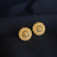 22K Gold Circular/Floral Stud Earrings with Detailed Design