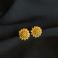 22K Gold Sunflower Stud Earrings.