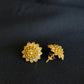 22K Gold Sunflower Stud Earrings.