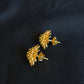 22K Gold Sunflower Stud Earrings.