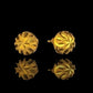 22K Yellow Gold Geometric Rhombus Stud Earrings | Modern Textured Gold Studs