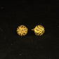 22K Yellow Gold Geometric Rhombus Stud Earrings | Modern Textured Gold Studs