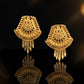 22K Gold Tiered Temple Style Drop Earrings | Traditional Granulated Gold Jewelry