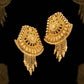 22K Gold Tiered Temple Style Drop Earrings | Traditional Granulated Gold Jewelry
