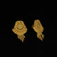 22K Gold Tiered Temple Style Drop Earrings | Traditional Granulated Gold Jewelry