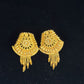 22K Gold Tiered Temple Style Drop Earrings | Traditional Granulated Gold Jewelry