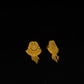 22K Gold Tiered Temple Style Drop Earrings | Traditional Granulated Gold Jewelry
