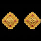 22K Yellow Gold Geometric Filigree Drop Earrings | Traditional Textured Jewelry
