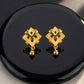 22K Gold Modern High-Polish Abstract Drop Earrings | Sleek Fluid Design Jewelry
