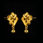 22K Gold Modern High-Polish Abstract Drop Earrings | Sleek Fluid Design Jewelry