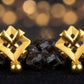 22K Gold Modern High-Polish Abstract Drop Earrings | Sleek Fluid Design Jewelry