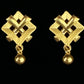 22K Gold Modern High-Polish Abstract Drop Earrings | Sleek Fluid Design Jewelry