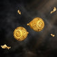 22K Yellow Gold Hammered Leaf Drop Earrings | Nature-Inspired Textured Jewelry