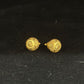 22K Yellow Gold Hammered Leaf Drop Earrings | Nature-Inspired Textured Jewelry