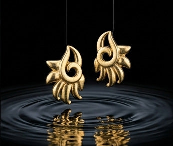 22K Gold Traditional Rawa Work Drop Earrings | Granulated Filigree Jewelry