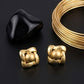 22K Gold Geometric Mesh Drop Earrings | Textured Bead Accent Gold Jewelry