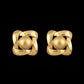 22K Gold Geometric Mesh Drop Earrings | Textured Bead Accent Gold Jewelry