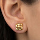22K Gold Geometric Mesh Drop Earrings | Textured Bead Accent Gold Jewelry