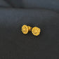 22K Gold Domed Stud Earrings with Intricate Design