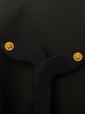 22K Gold Domed Stud Earrings with Intricate Design