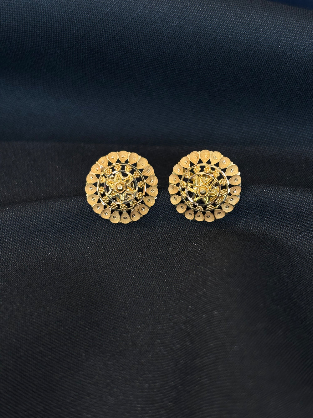 22K Yellow Gold Abstract Swirl Drop Earrings | Modern Fluid Design Gold Jewelry