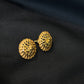 22K Gold Domed Stud Earrings with Radial Design