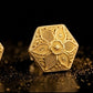22K Yellow Gold Fan Silhouette Drop Earrings | Textured Geometric Gold Jewelry