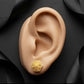 22K Yellow Gold Fan Silhouette Drop Earrings | Textured Geometric Gold Jewelry
